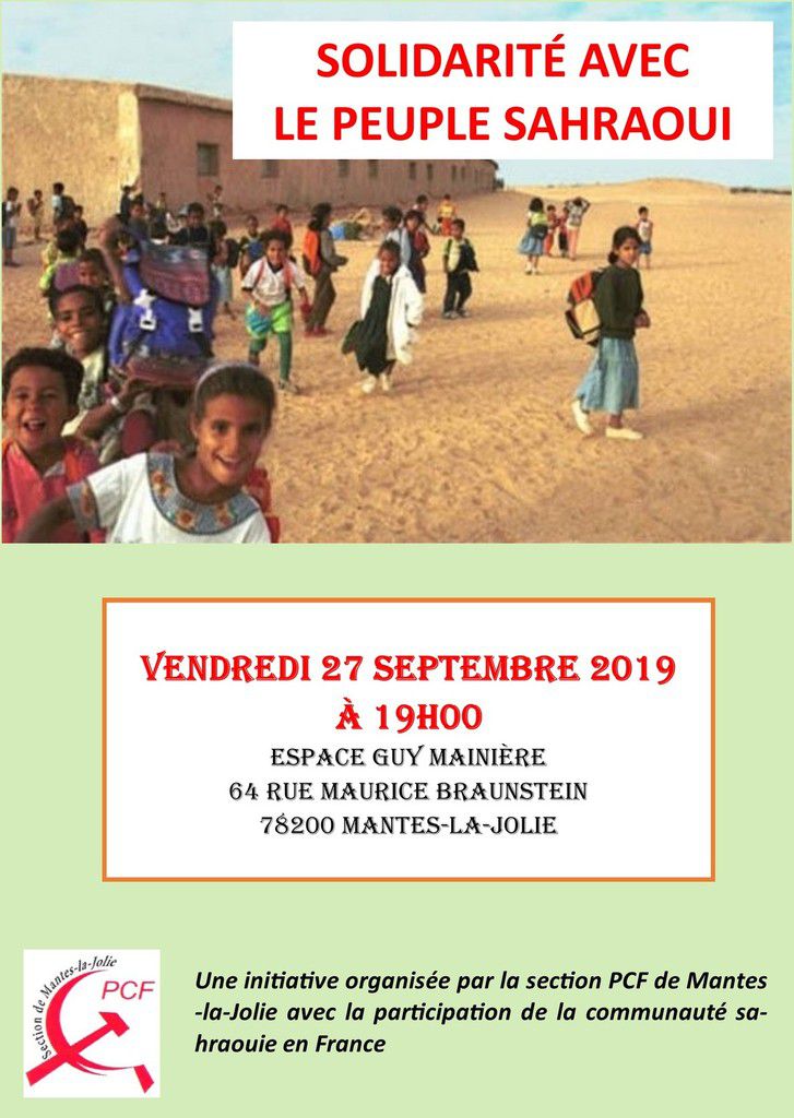 Mantes-la-Jolie. 27 septembre. Solidarité avec le peuple Saharaoui.