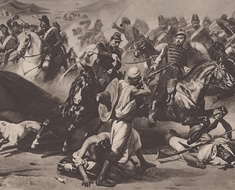 Charge du colonel Louis Morris du 4e régiment de chasseurs d’Afrique contre la smala d’Abd El-Kader, 1843.