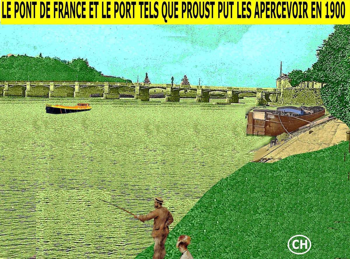Le Pont de France et le port tels que Proust put les apercevoir en 1900