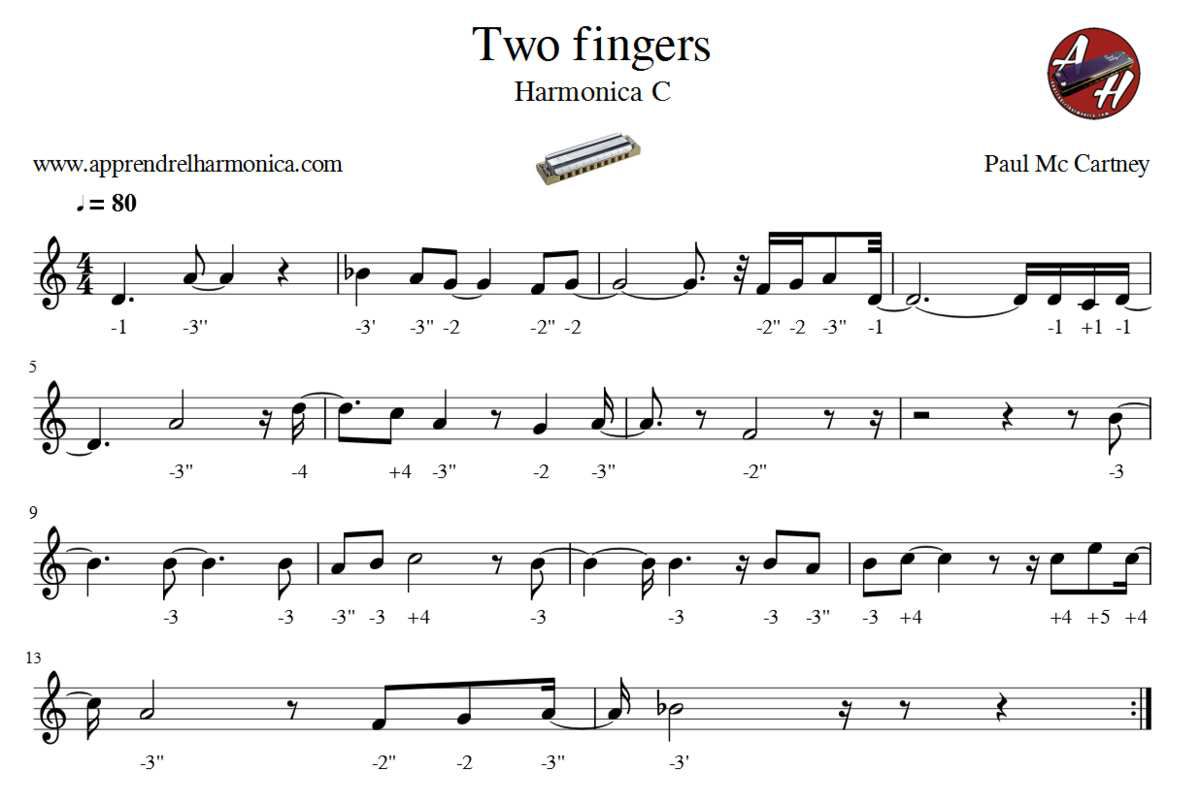 Two Fingers - Paul Mc Cartney - Harmonica C