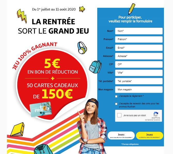 Grande distribution Auchan sort le grand jeu de la rentrée Newpubmarketing actu marketing