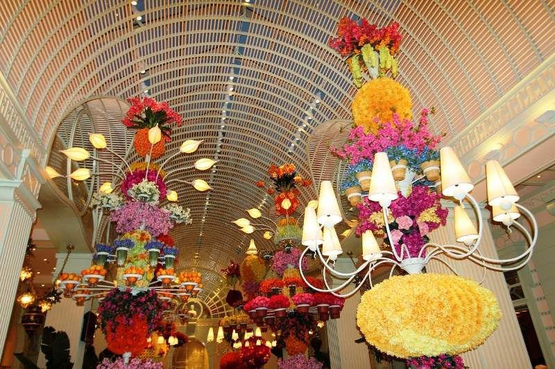 Le jardin de fleurs de l'hôtel Wynn Encore - Las Vegas