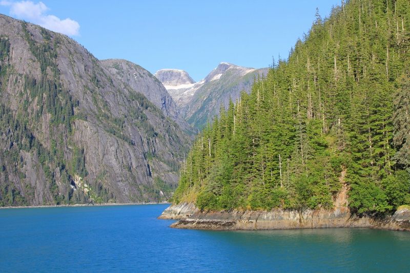 Eau turquoise des fjords d'Alaska - été