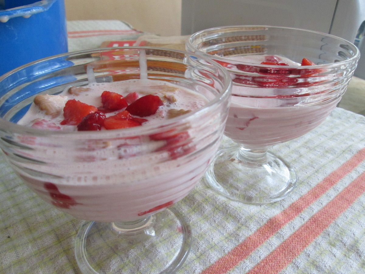 mousse fraises lait concentré sucré