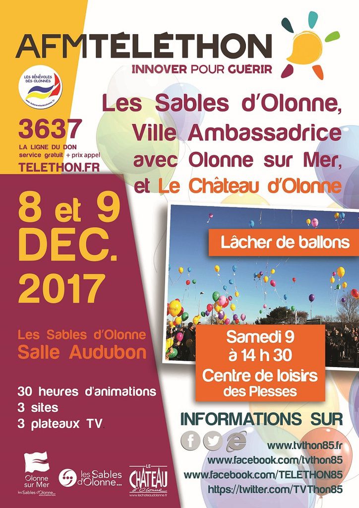 Telethon 2017 Sables d'Olonne, Chateau d'Olonne, Olonne sur mer