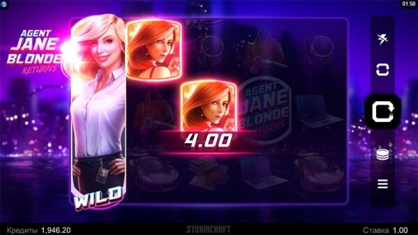 machine à sous Agent Jane Blonde Return wilds en extension