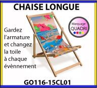 Chaise longue pliante avec impression pour évènnementiels