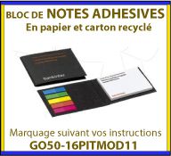 Notes adhesives ou post-it dans un étui en carton recycle GO50-16PITMOD11