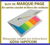 Bloc Notes marque page autocollant ou post-it dans un étui en polypropylene GO50-16PITMOD21