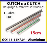 Kutch triangulaire en aluminium argent ou de couleur de 15 cm avec 6 échelles imprimées sur mesure