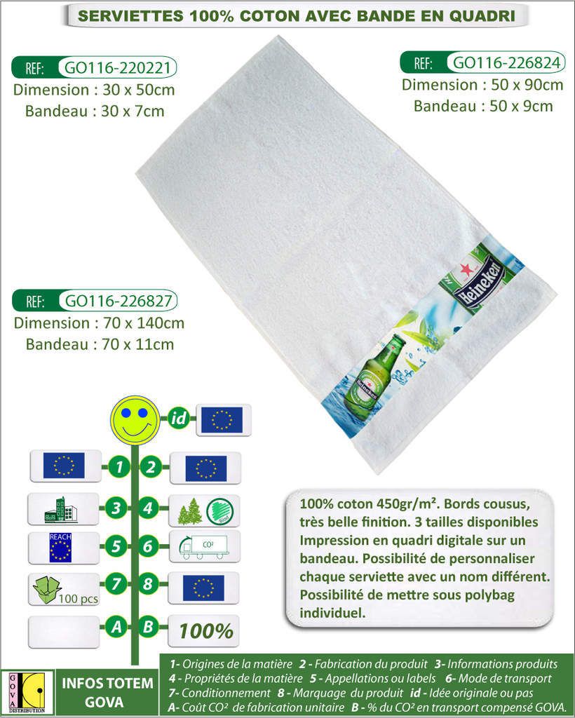 Serviette en coton fabrication européenne