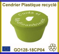 Cendrier de poche en polypropylène recyclé avec impression sérigraphie - GO128-18CP04