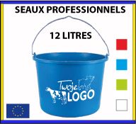 Seau en plastique de couleur de 12 litres fabrication européenne