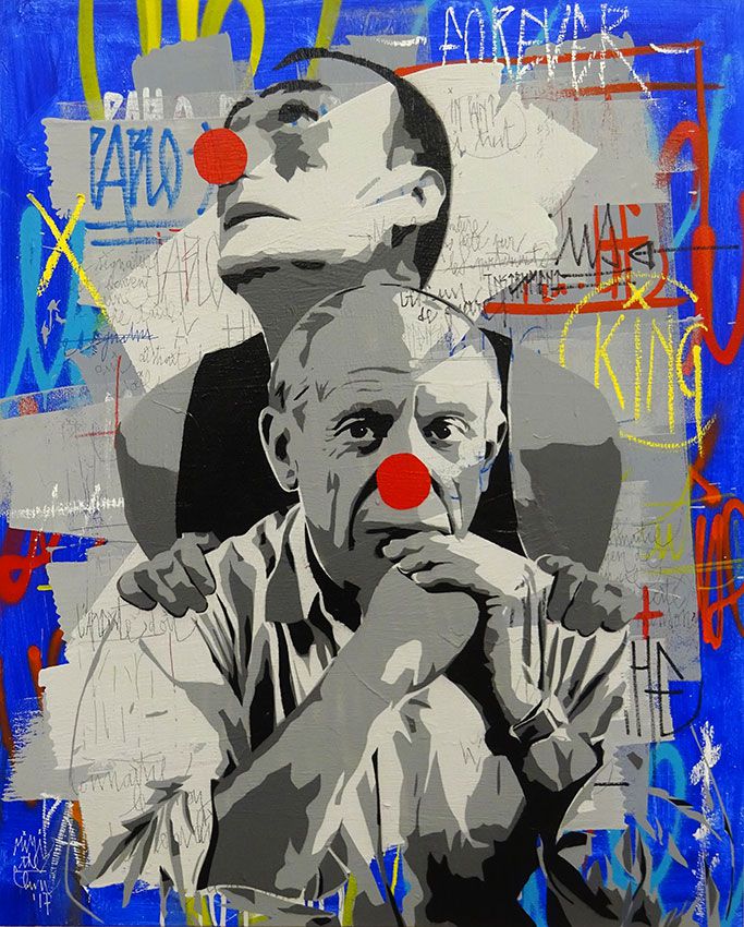 Mimi the Clown autoportrait avec Pablo Picasso