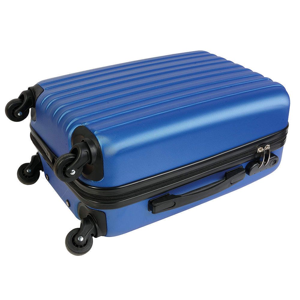 Valise de cabine bleue avec 4 roulettes et poignée rétractable fabriquée en ABS - Ref : SV17144