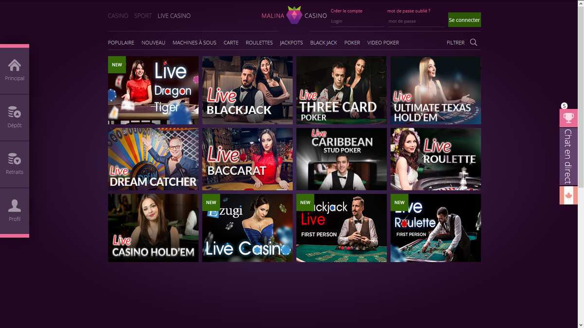 Malina Casino Live