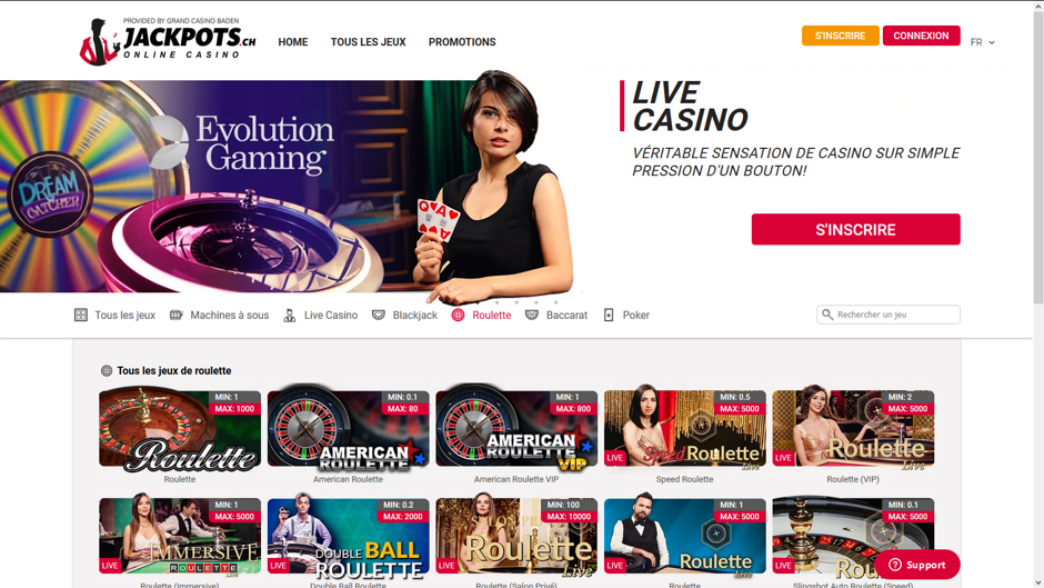 Jackpots : casino en ligne live légal en Suisse