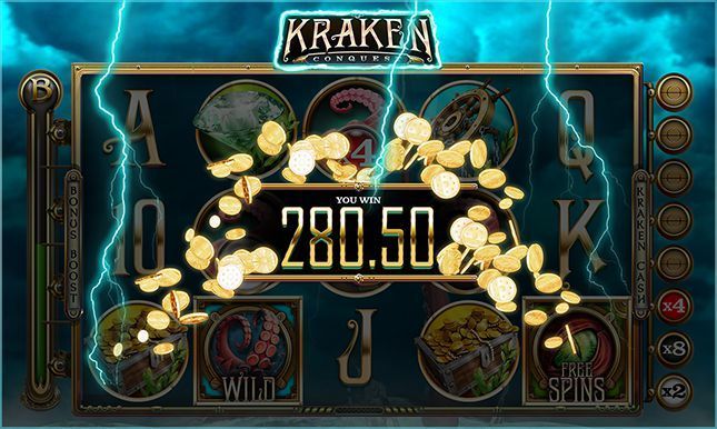 machine a sous Kraken Conquest bonus Lightning Strike