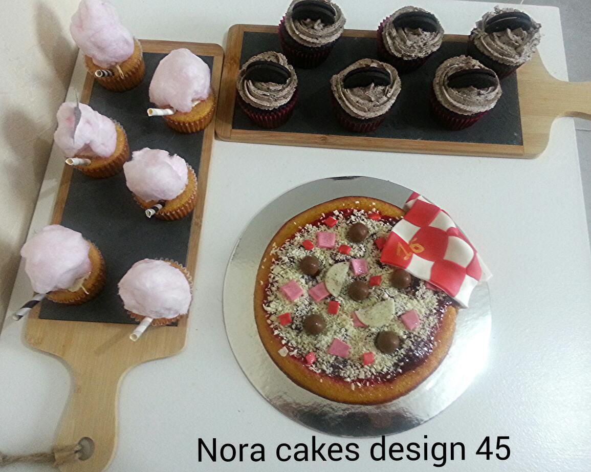 Cupcakes Et Un Gateau Theme Pizza Pour L Anniversaire De Feryel Nora Cakes Design 45