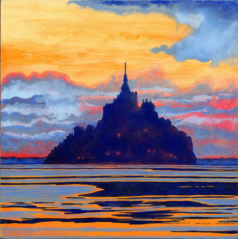 Le Mont Saint Michel - Tempera sur medium - 20 x 20 cm