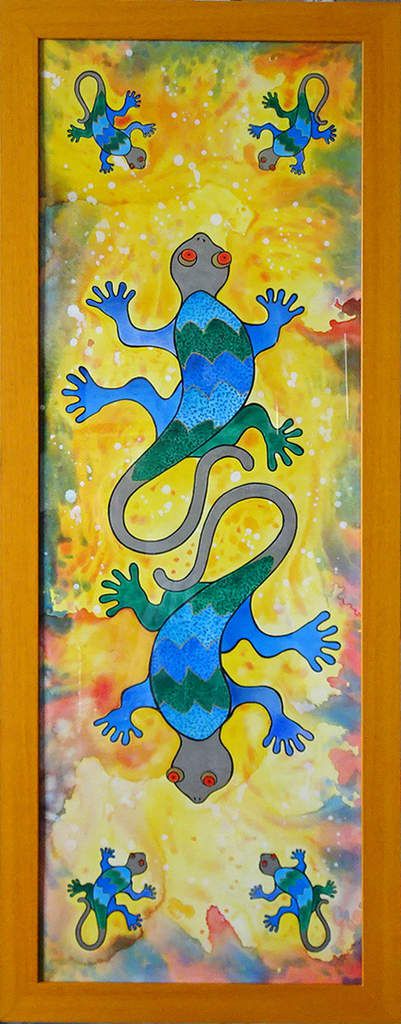 tableau peinture geckos