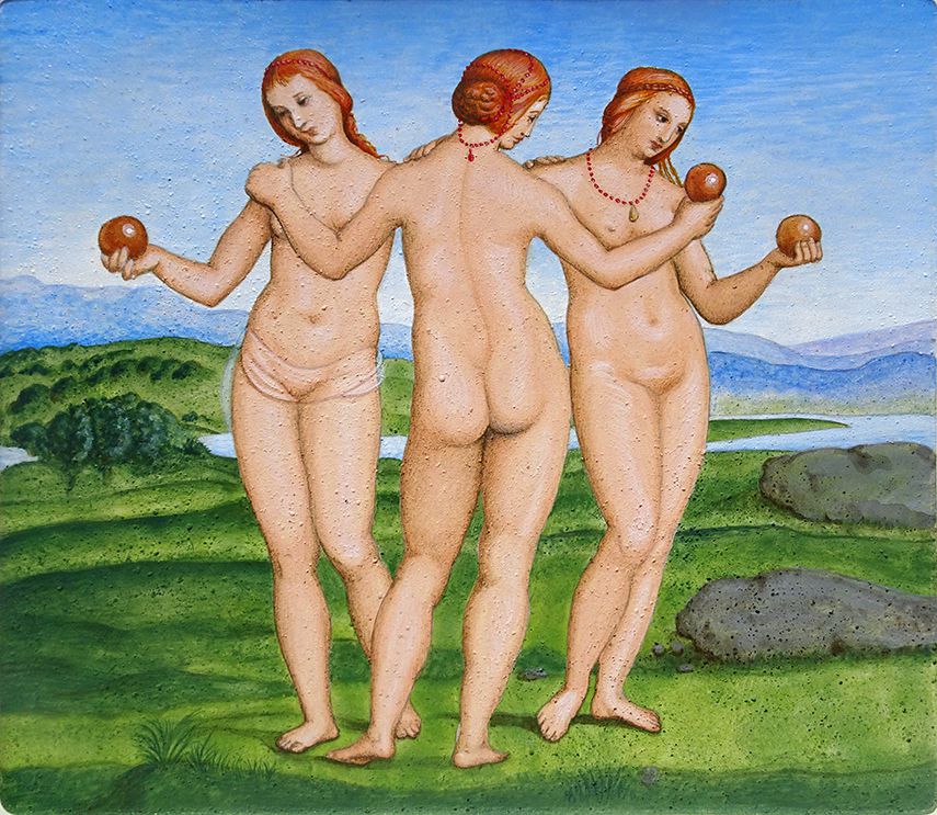 Les Trois Grâces - d'après Raphaël - 22 x 19 cm