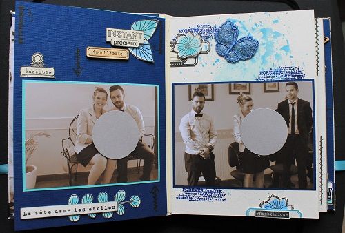 Mini album avec un tissus brodé Brode en Scrap