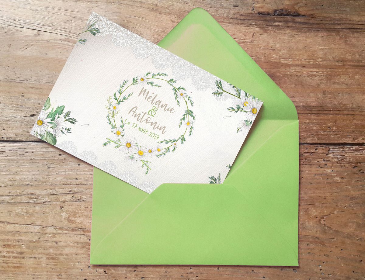 Faire-part de mariage champêtre
