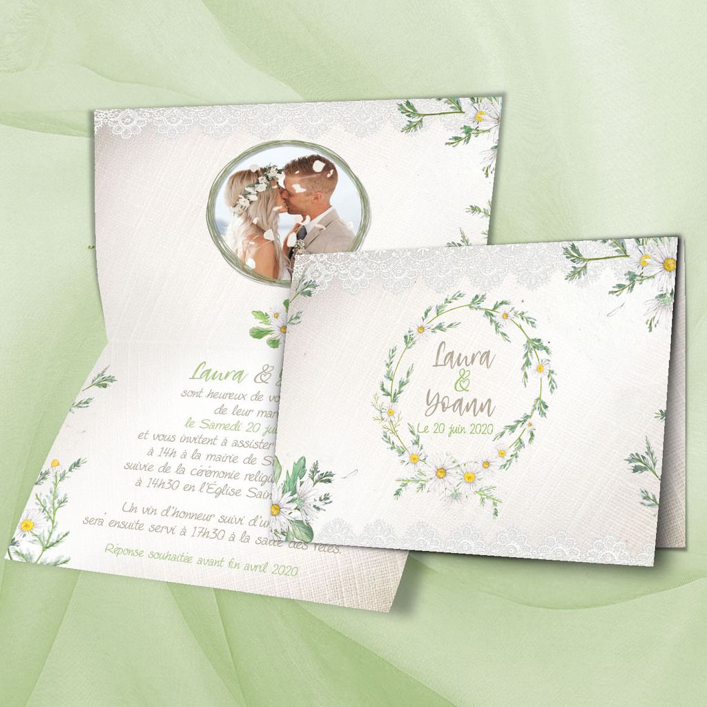 Faire-part de mariage champêtre