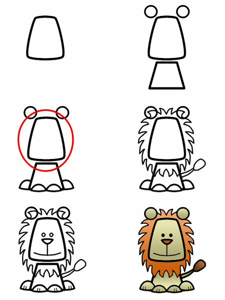 j'apprends à dessiner un lion ... - Le blog de kergo
