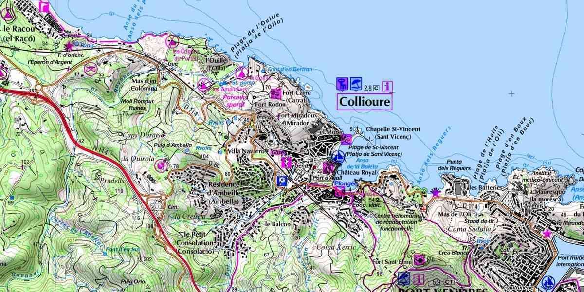 Collioure carte IGN