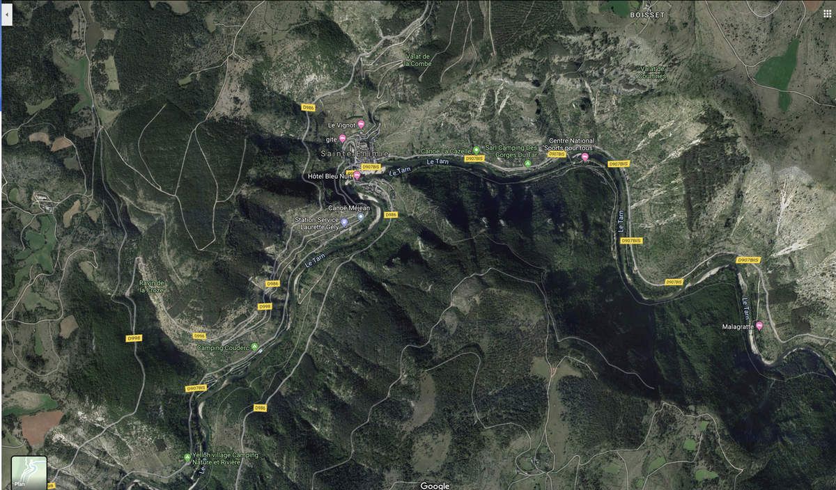 Carte satellite du site