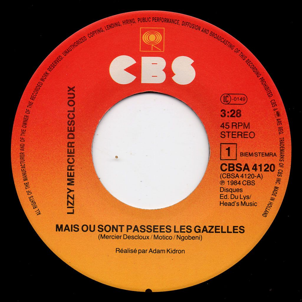 Lizzy Mercier Descloux Mais Où Sont Passées Les Gazelles Lizzy Mercier-Descloux - Mais où sont passées les gazelles