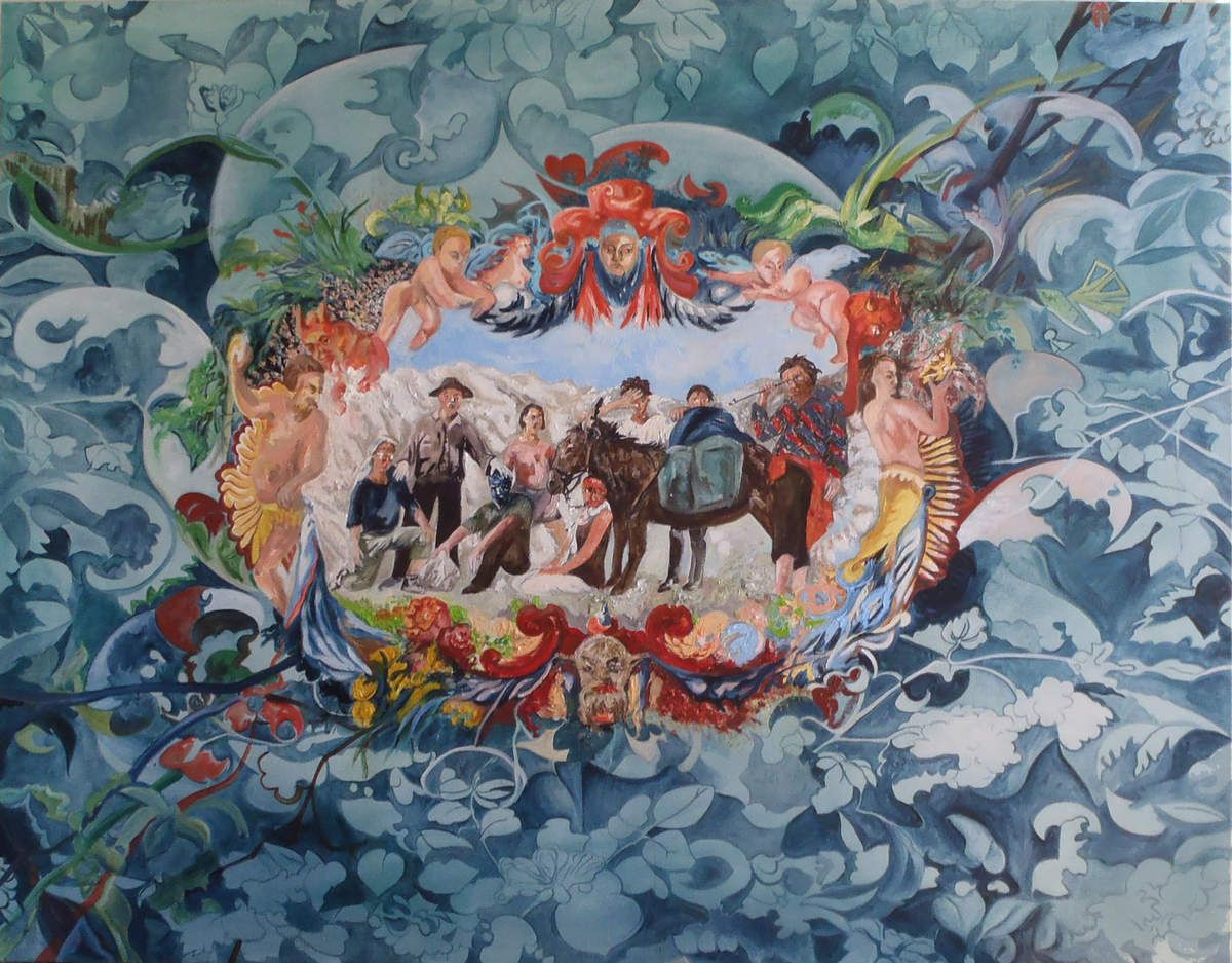 Médaillon pour une tapisserie - 130 x 160 cm - huile sur toile - 2013