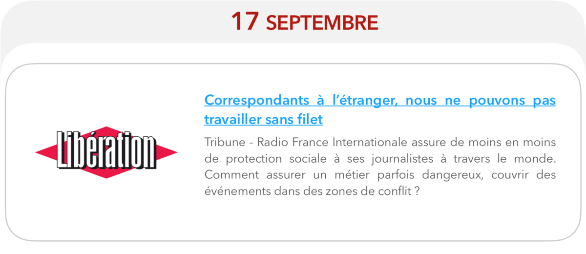 Correspondants à l’étranger, nous ne pouvons pas travailler sans filet