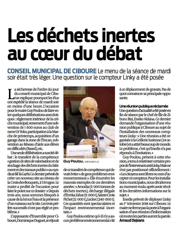 Conseil municipal de Ciboure (64) - Intervention de Dominique Duguet