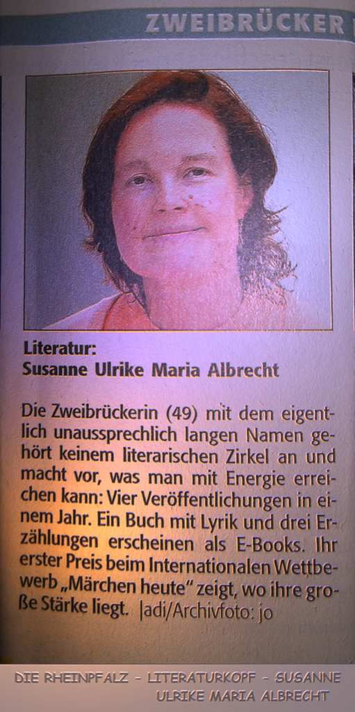 Lyrikpreis für Susanne Ulrike Maria Albrecht