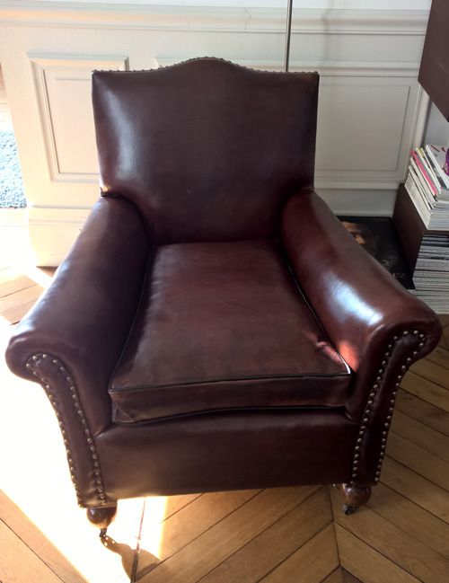 Fauteuil Club recouvert par l'atelier de La Villa