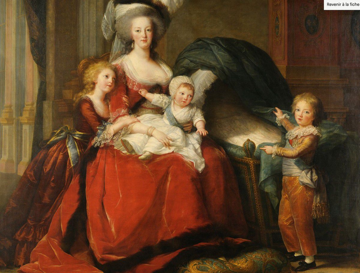  Le Berceau qui a inspiré notre client antiquaire à Paris 75 sur le tableau d'Elisabeth Vigée Le Brun représentant la Reine Marie-Antoinette et ses enfants