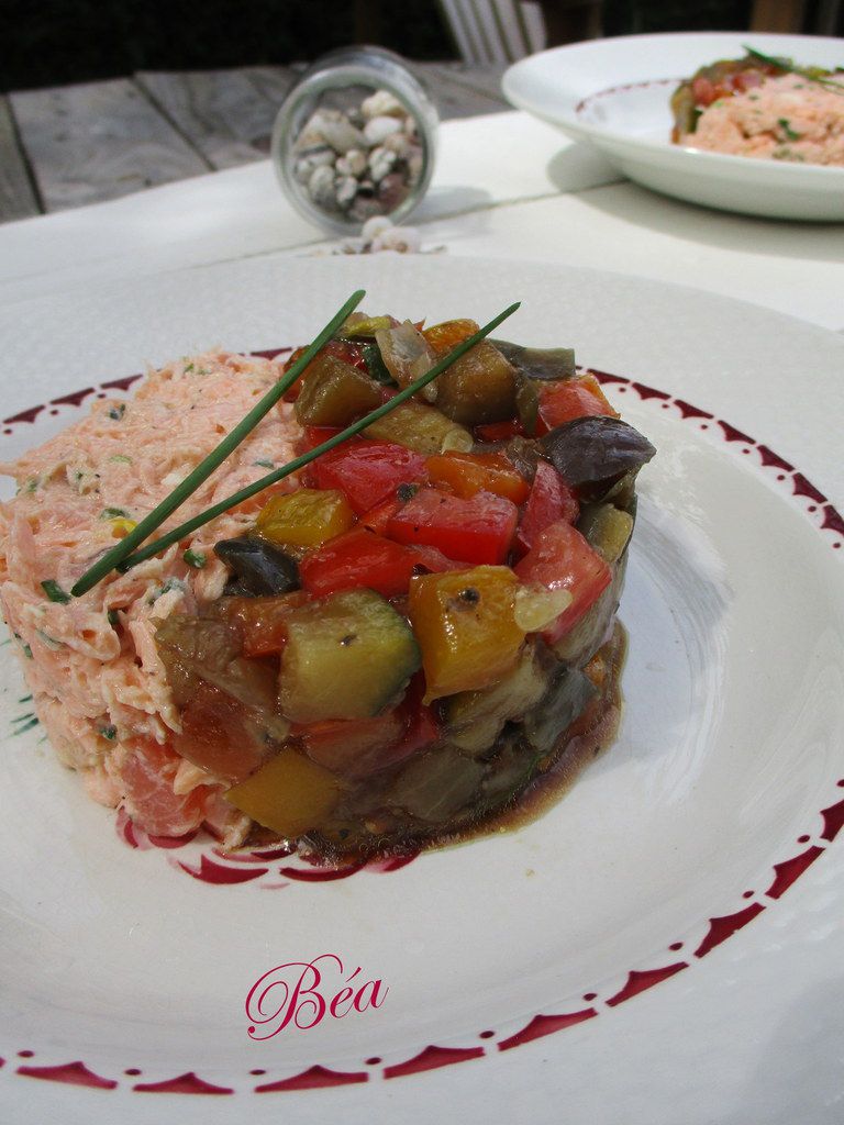 Rillettes de saumon et salade de ratatouille - Les petits plats de Béa