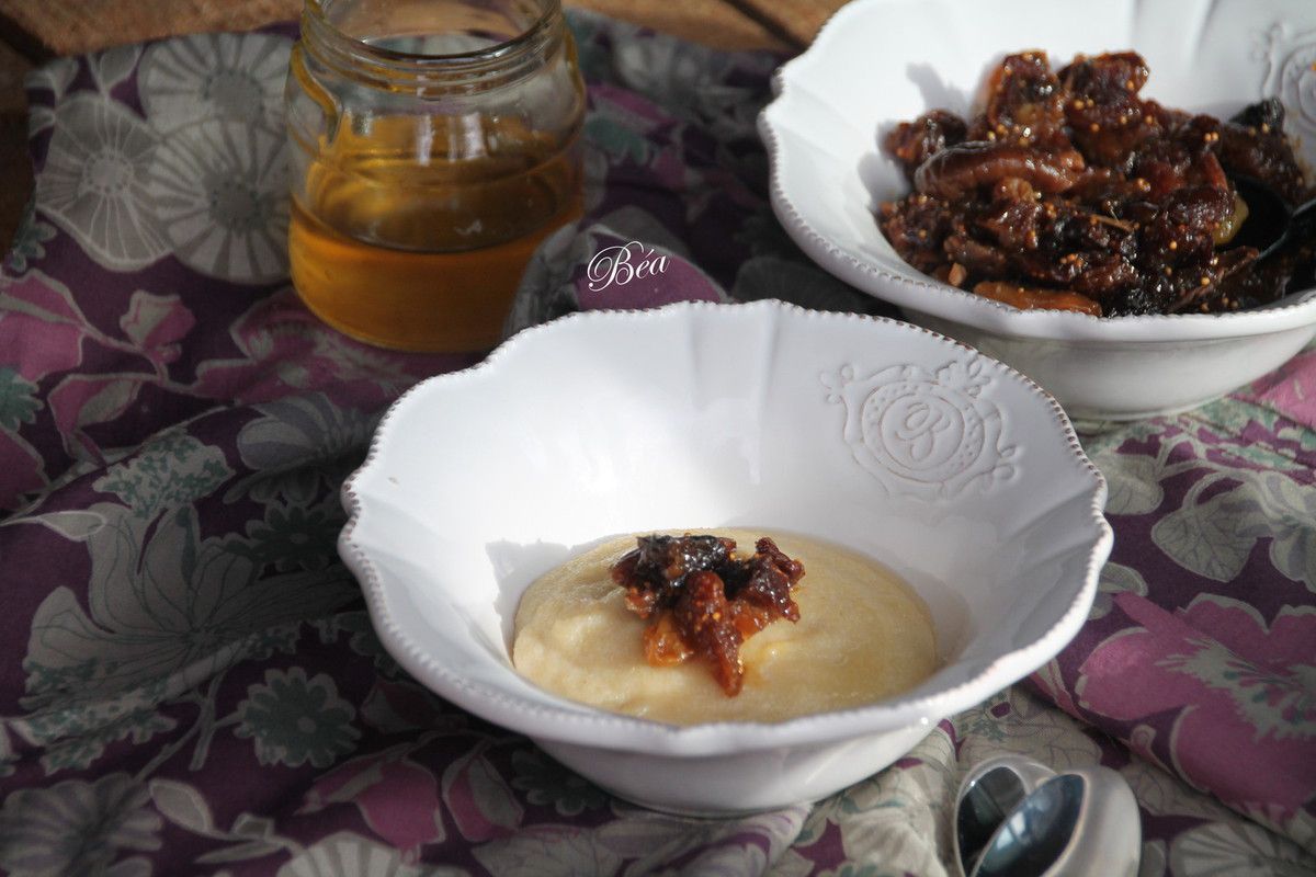 Crème de semoule à l'huile d'argan et compotée de fruits moelleux