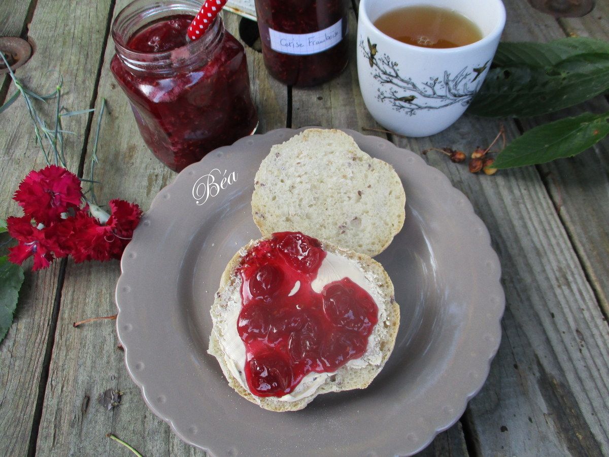 Confiture cerises et framboises Les petits plats de Béa