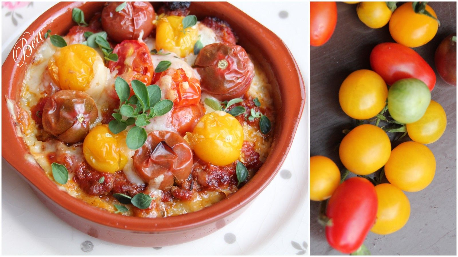 Polenta sauce bolognaise, tomates cerises et tomme de brebis