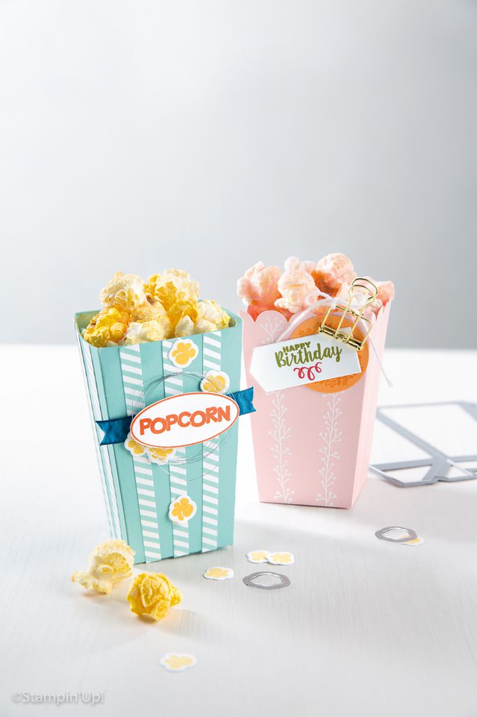  gratuit STAMPIN UP  Boite à Pop-Corn /Popcorn Box Thinlits Dies