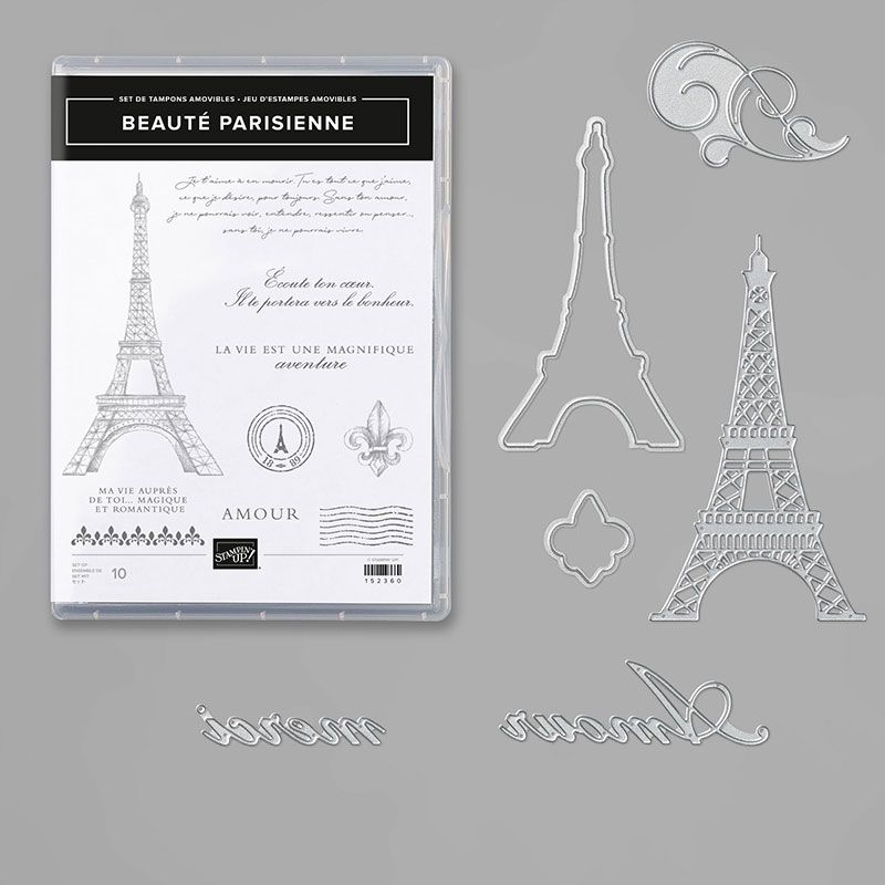 Stampin'Up scrapbooking atelier gagner de l'argent gratuit poinçons dies Tour Eiffel pochette sac communion baptème anniversaire mariage dragées commande Saint Valentin