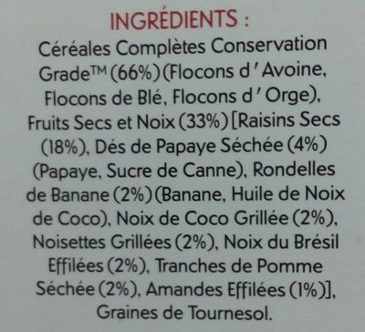 Composition de Jordan's Special Muesli 33% de fruits & noix