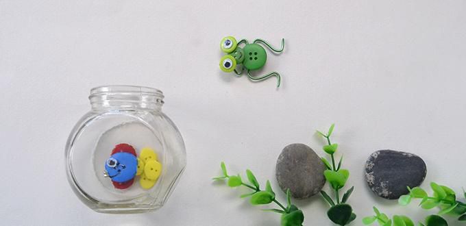 Bricolage pour enfants - DIY mignon avec boutons en bois - belle perle