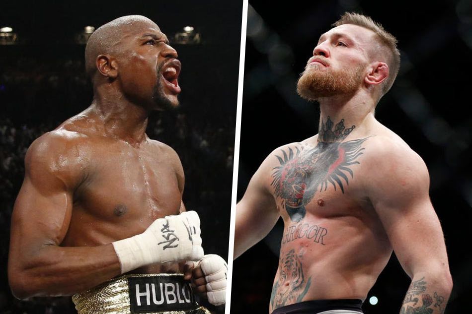 Les 2 combattant Meaweather champions de boxe et McGregor champion du MMA