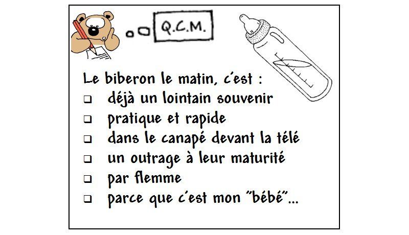 QCM : biberon