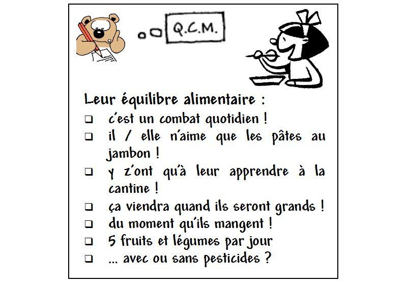 QCM : leur équilibre alimentaire